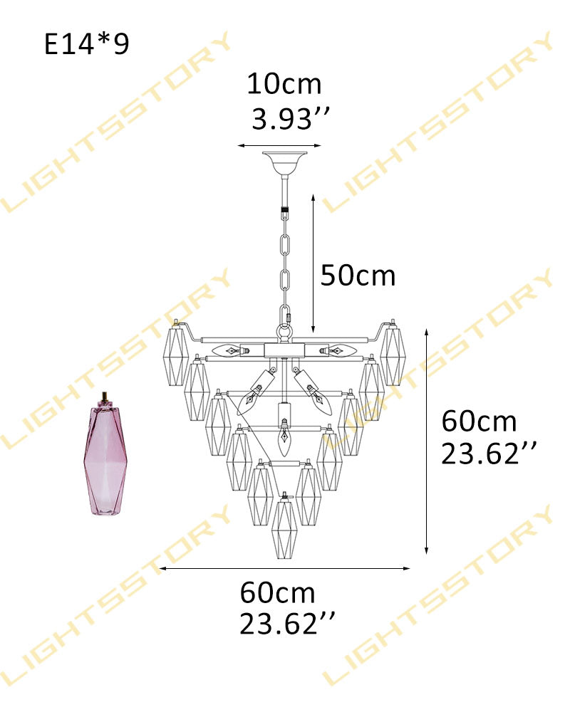 Modern Multi-Layer Murano Colorful Glass Round Chandelier Gold Framework for living room