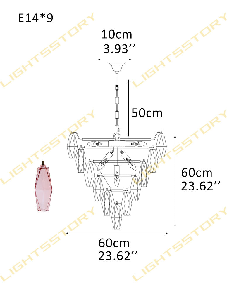Modern Multi-Layer Murano Colorful Glass Round Chandelier Gold Framework for living room