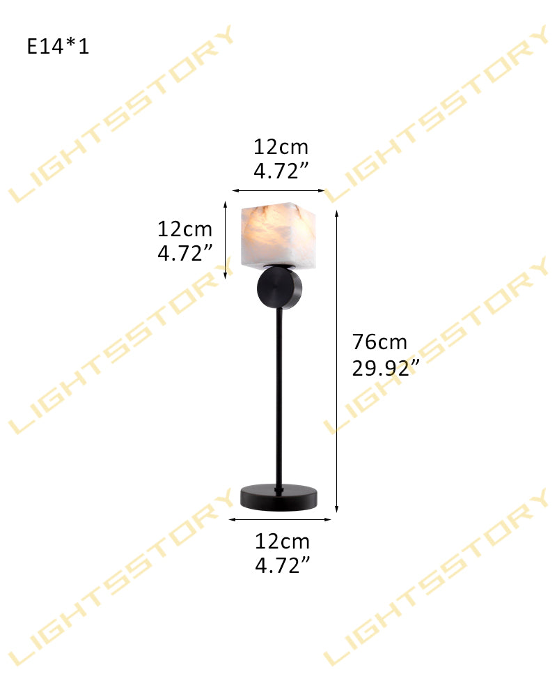 Etruscan Small Table Lamp Alabaster Round/Square Drum Shade Modern Bedside Lamp