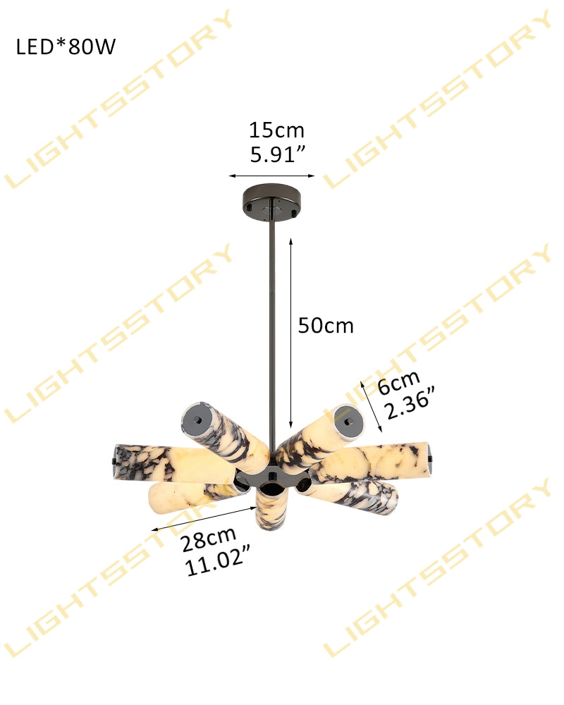 Modern Luxury LED Marble Linear Suspension Light Wide 36" 48" 60" for Kitchen Island 7 light-L80*H6CM L31.5"*H2.36" Black + White Luxury Modern Chandelier