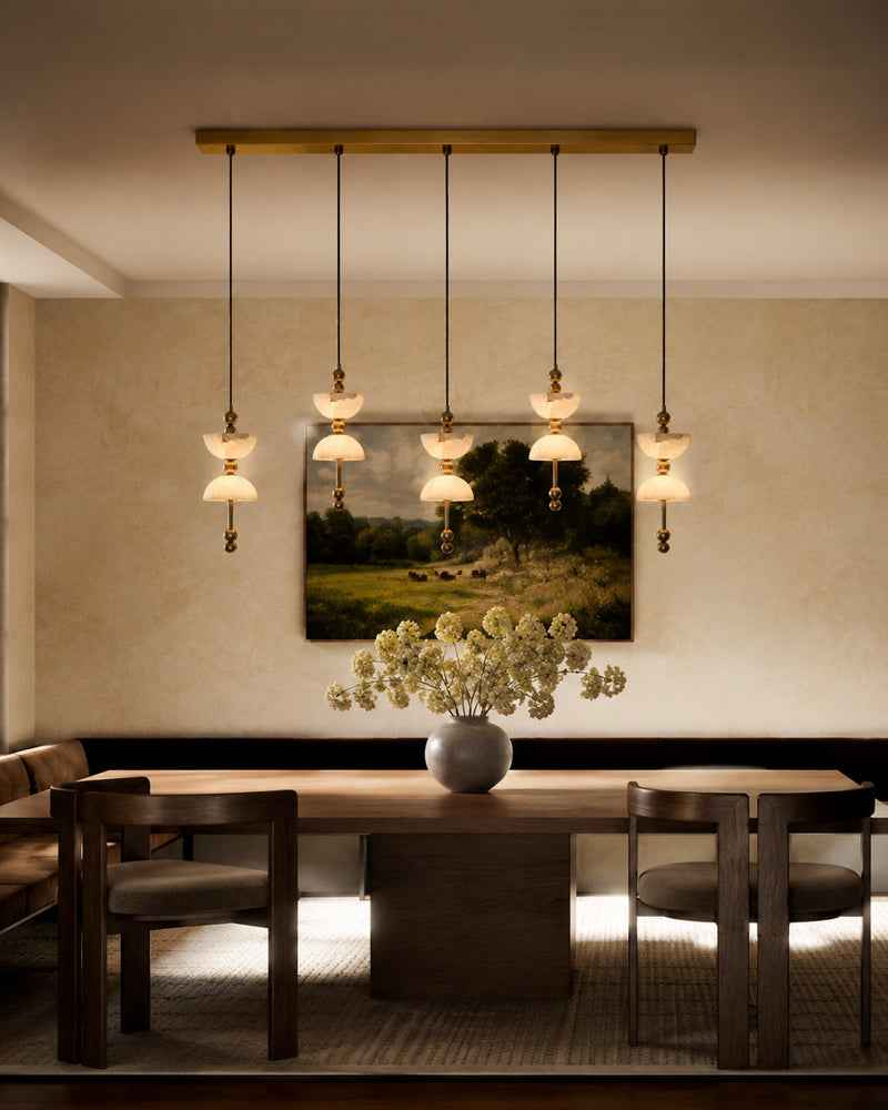 LightsStory Alabaster Mushroom Pendant Light - Retro Brass - White Nature Stone (Copy)