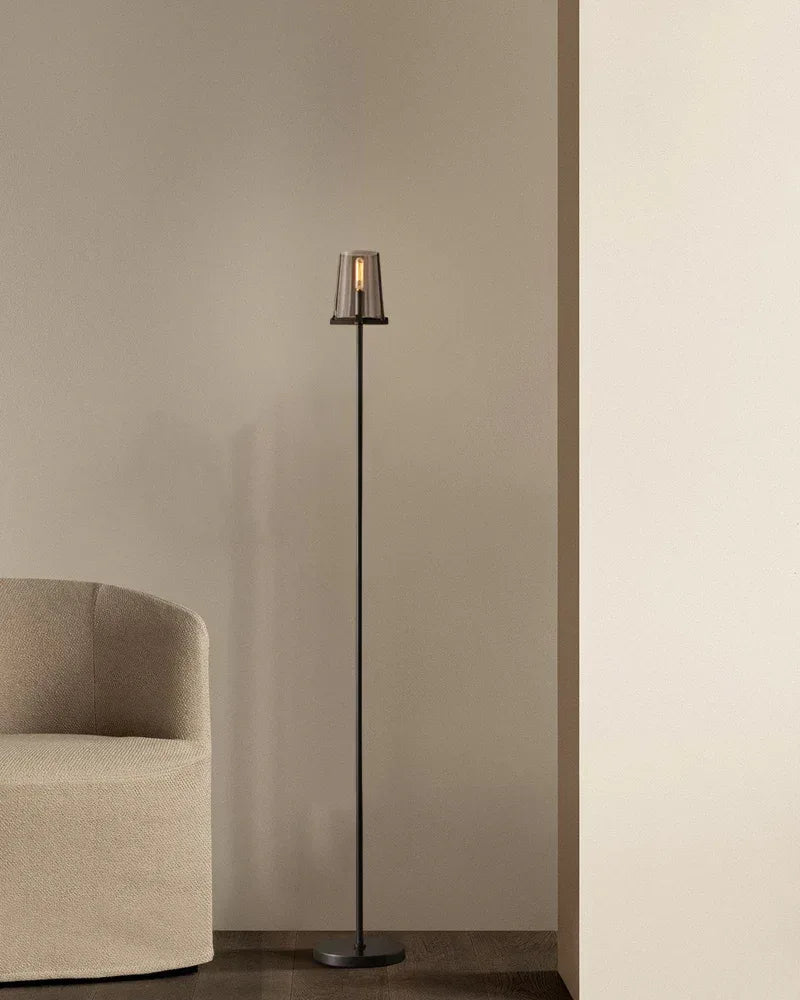 LightsStory Series Geometric Floor Lamp | Open Circular Lacquered brass structure with clear glass shades, Lacquered Black finish for Dining rooms, kitchens, and entryways American chandelier