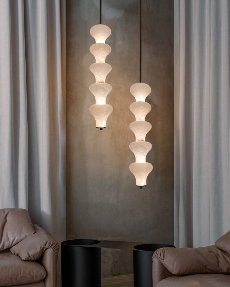 Modern Sculptural Alabaster Pendant Light with 5 Light Cluster Design for Kitchen Island Modern Pendant lamp