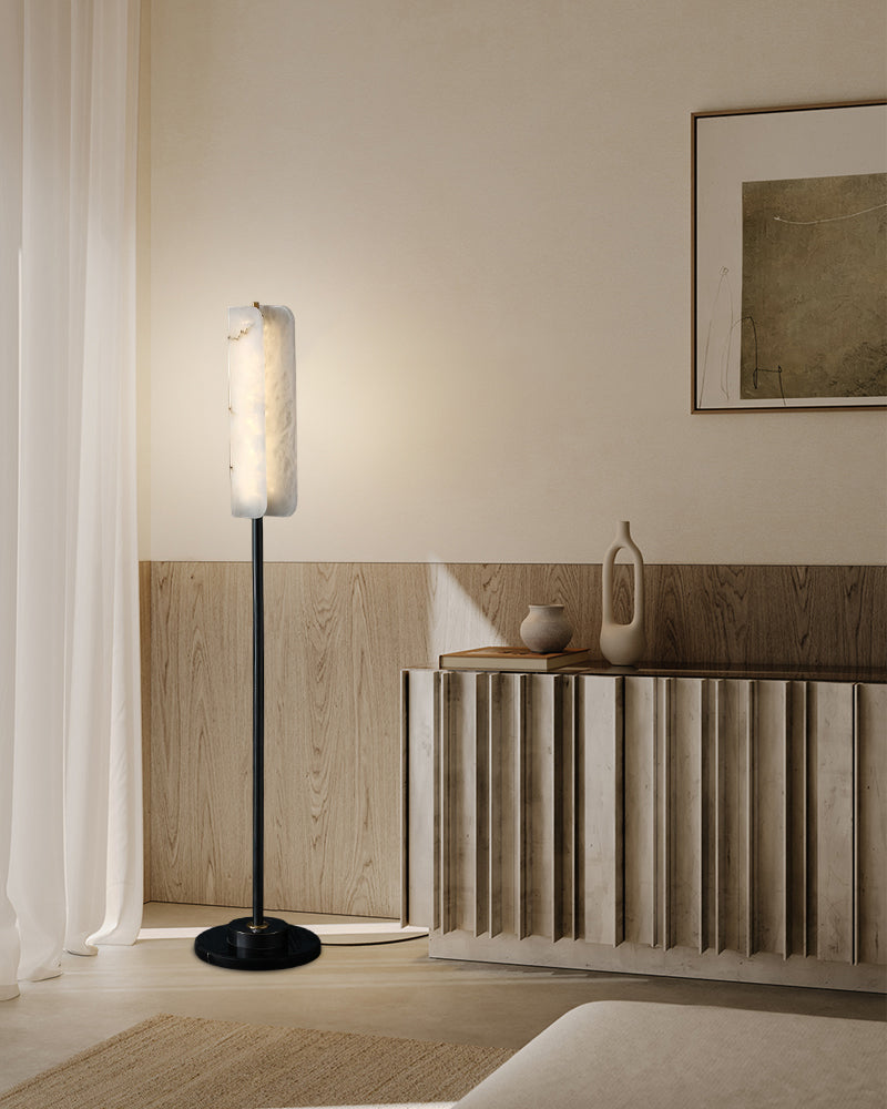 Nordic Marble Unique Design LED Modern White Stone High Standing Floor Lamps Height 59" Modern Art Design Floor Lamp