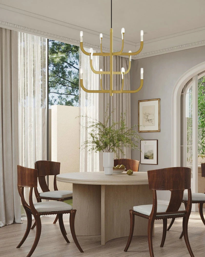 LightsStory Series Candlestick Design Chandelier with LED Lights for Dining rooms and Living Rooms American chandelier