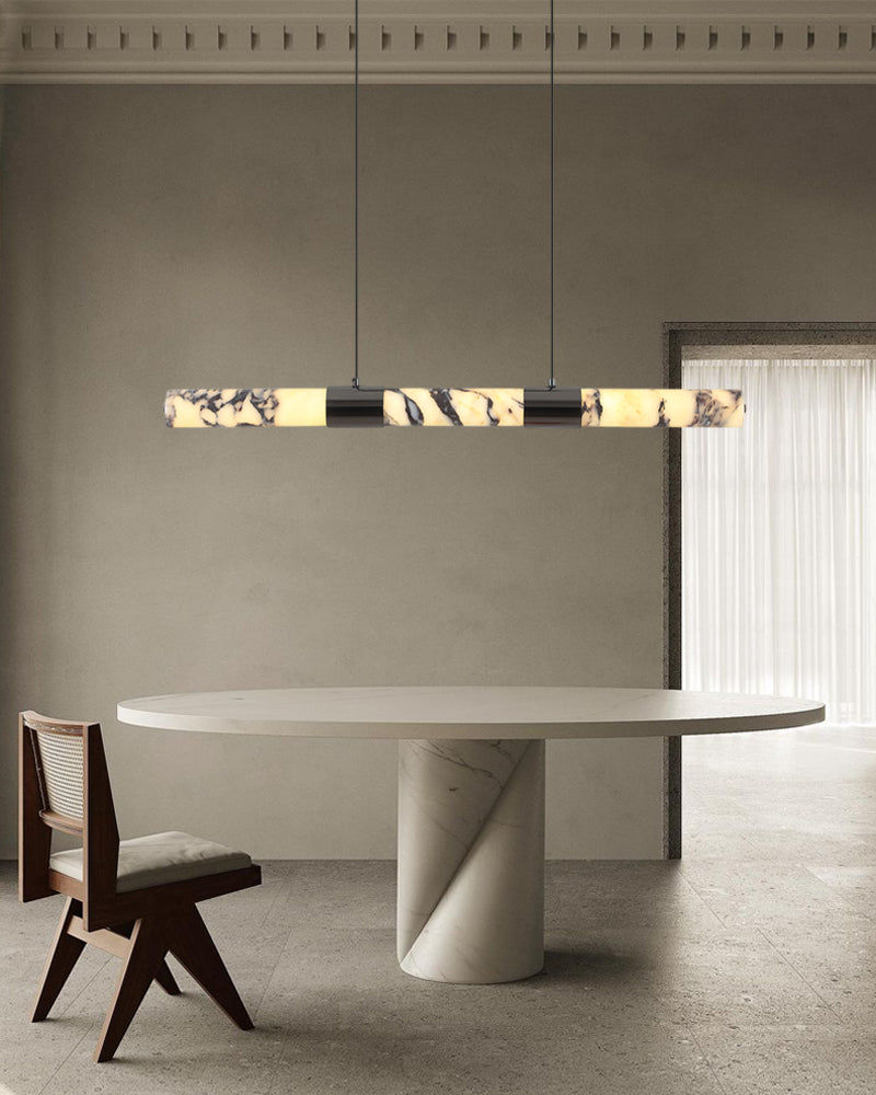Modern Luxury LED Marble Linear Suspension Light Wide 36" 48" 60" for Kitchen Island Luxury Modern Chandelier