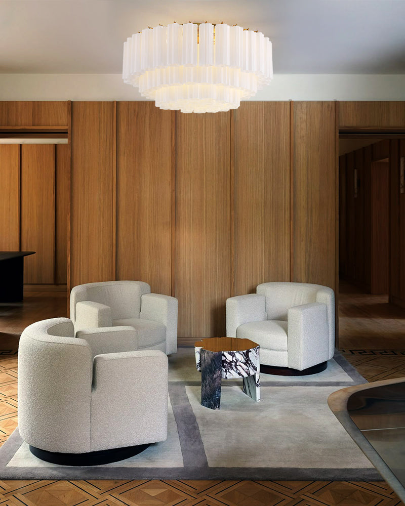 Exquisite Murano Colorful Glass Ceiling Lamps Wide 32in Aged Brass/Black Framework for Foyer Entrance Flush Mounted Ceiling Lamp