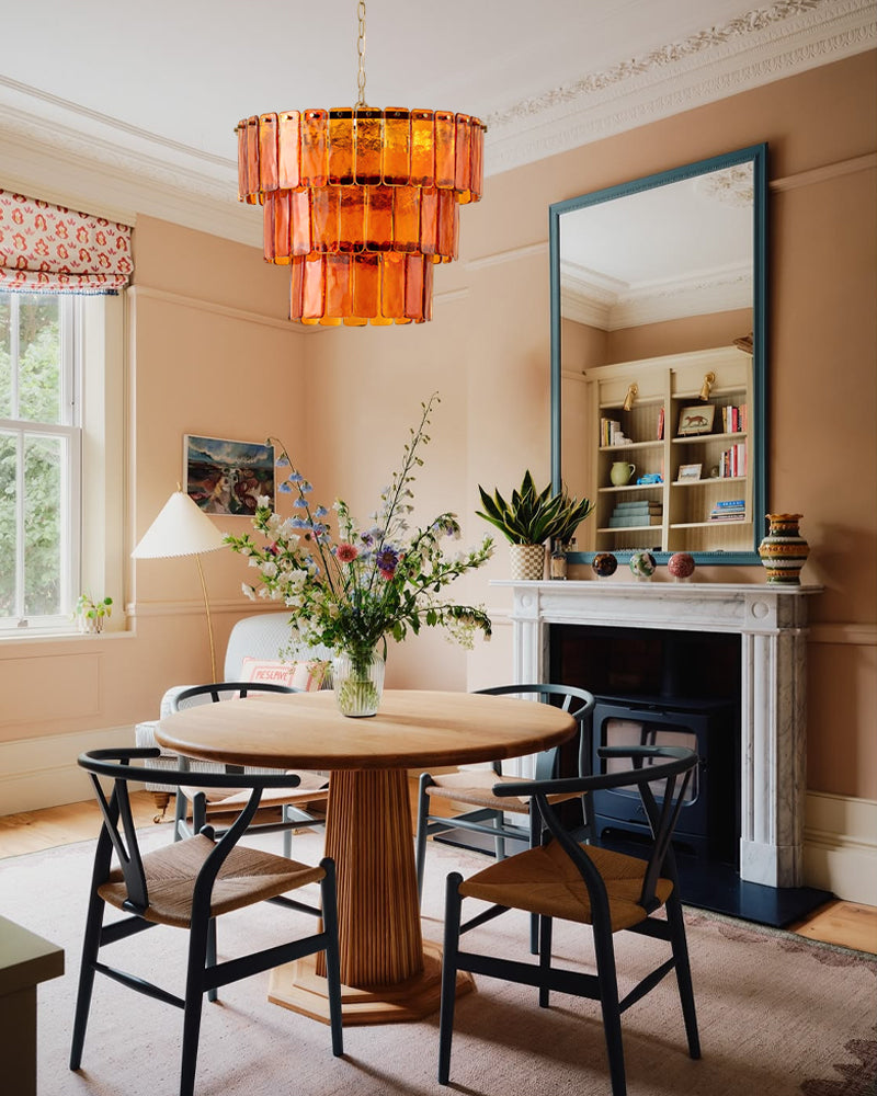 LightsStory Bespoke Round Multi-Tier Chandelier - Large Amber Glass