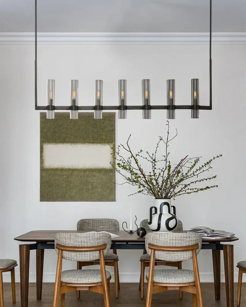 LightsStory Series Geometric Chandelier | Round Wheel Premium hand-blown glass and solid brass construction, Black Stainless finish for Dining Rooms and Living Areas American chandelier