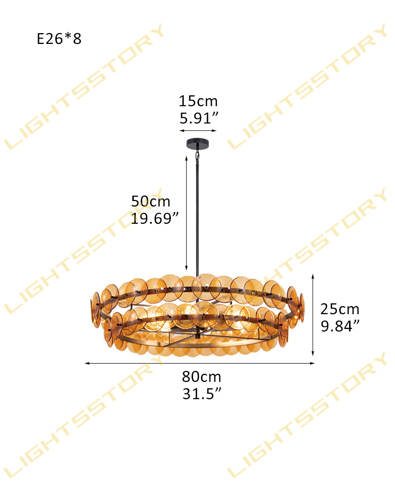 LightsStory Glass Multi-layer Round Chandelier - Art Decor