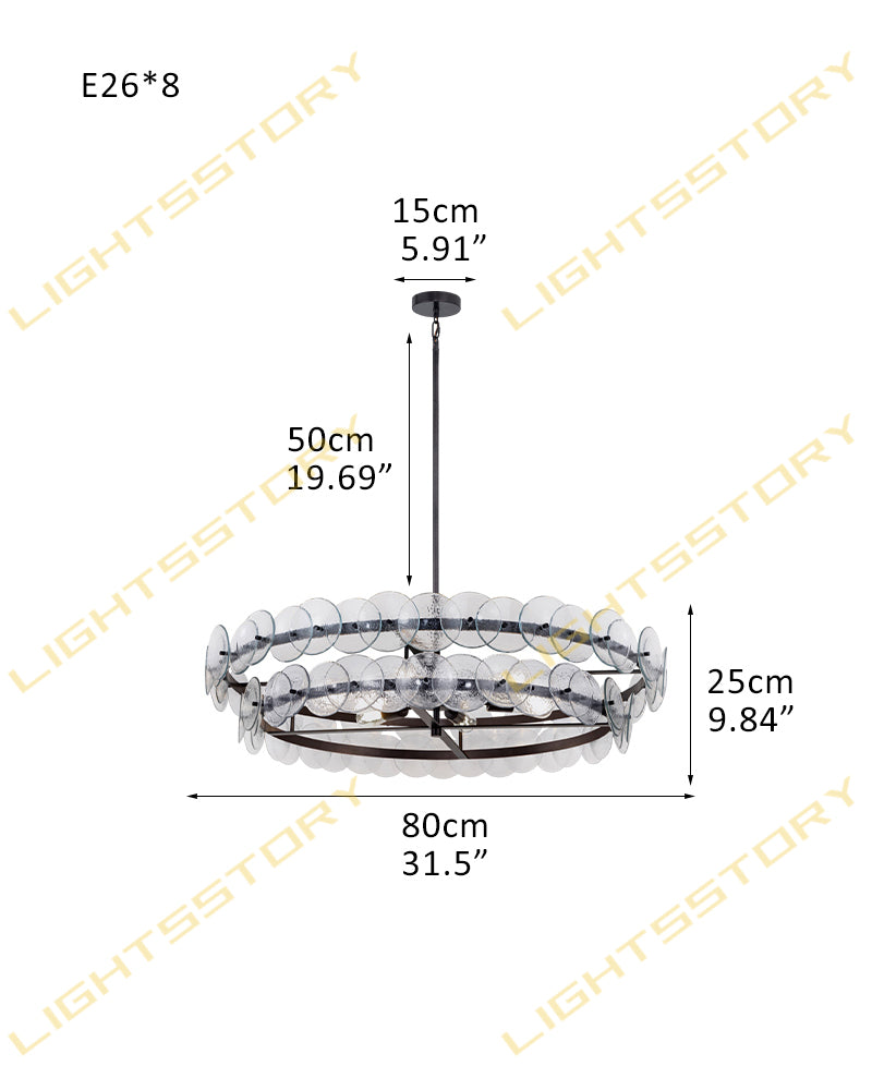 LightsStory Glass Multi-layer Round Chandelier - Art Decor