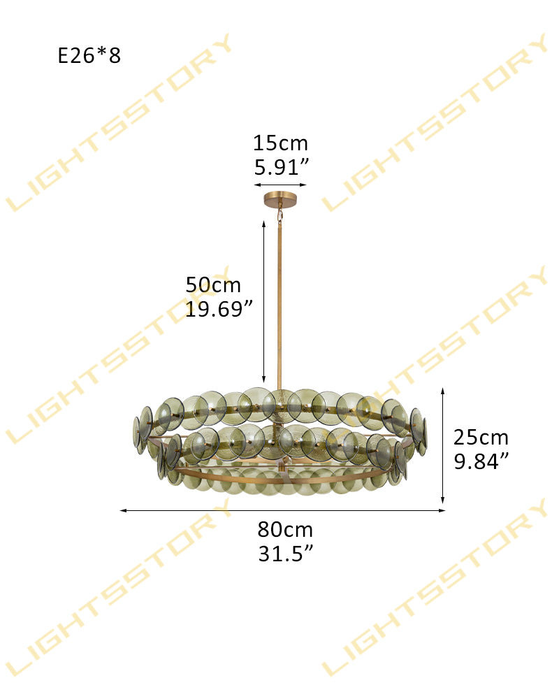 LightsStory Glass Multi-layer Round Chandelier - Art Decor