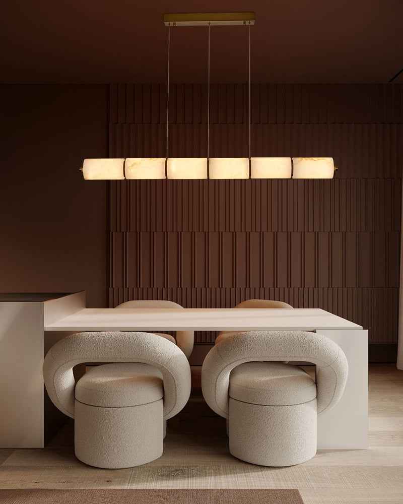 LightsStory Series Linear Chandelier | Natural Handmade Alabaster with Gold Metal Finish for Kitchens Island, Living Rooms and Bedrooms (Copy)