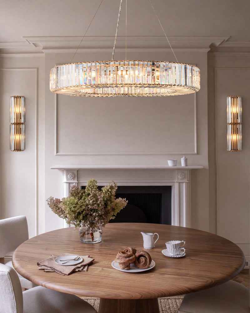 LightsStory K9 Crystal Cylinder Wall Light - Geometric Wall Sconce