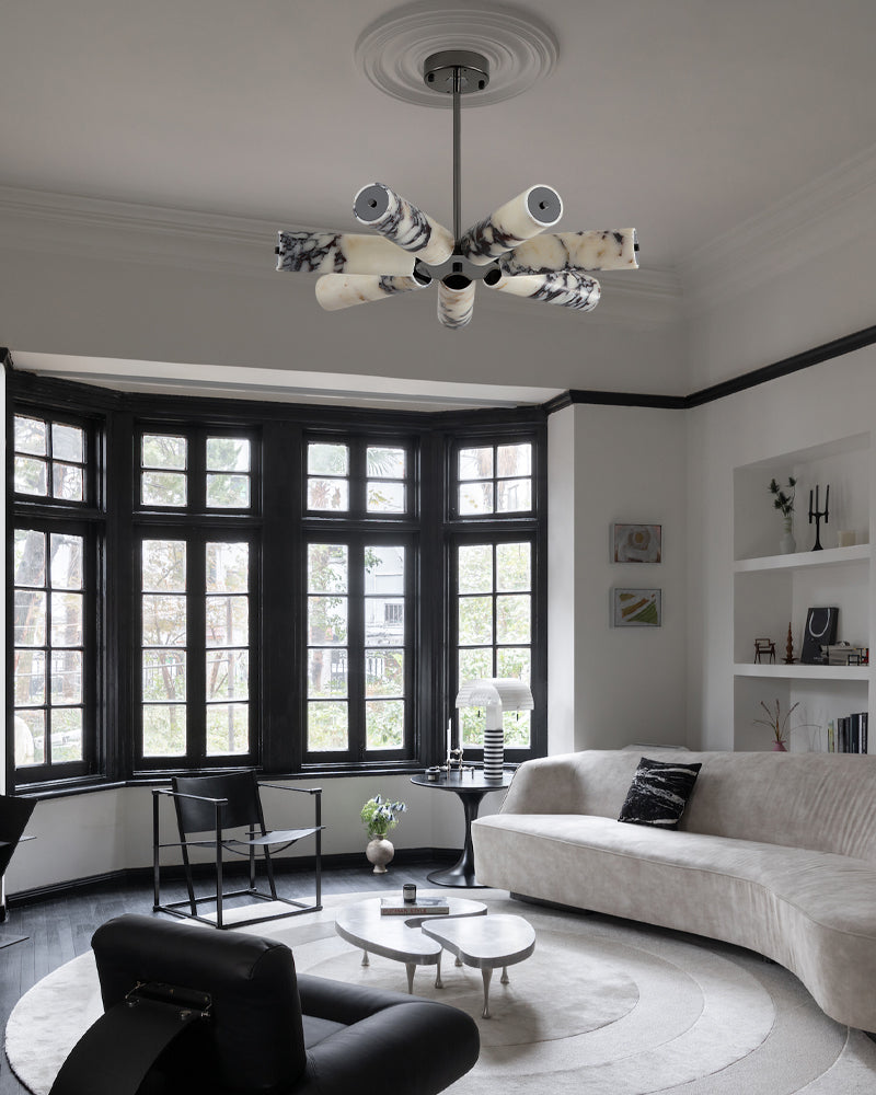 Modern Luxury LED Marble Linear Suspension Light Wide 36" 48" 60" for Kitchen Island Luxury Modern Chandelier