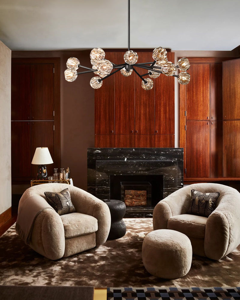 Modern Crystal Pendant Cluster Lighting with Adjustable Cord for Handing Lighting Fixture Modern Pendant lamp