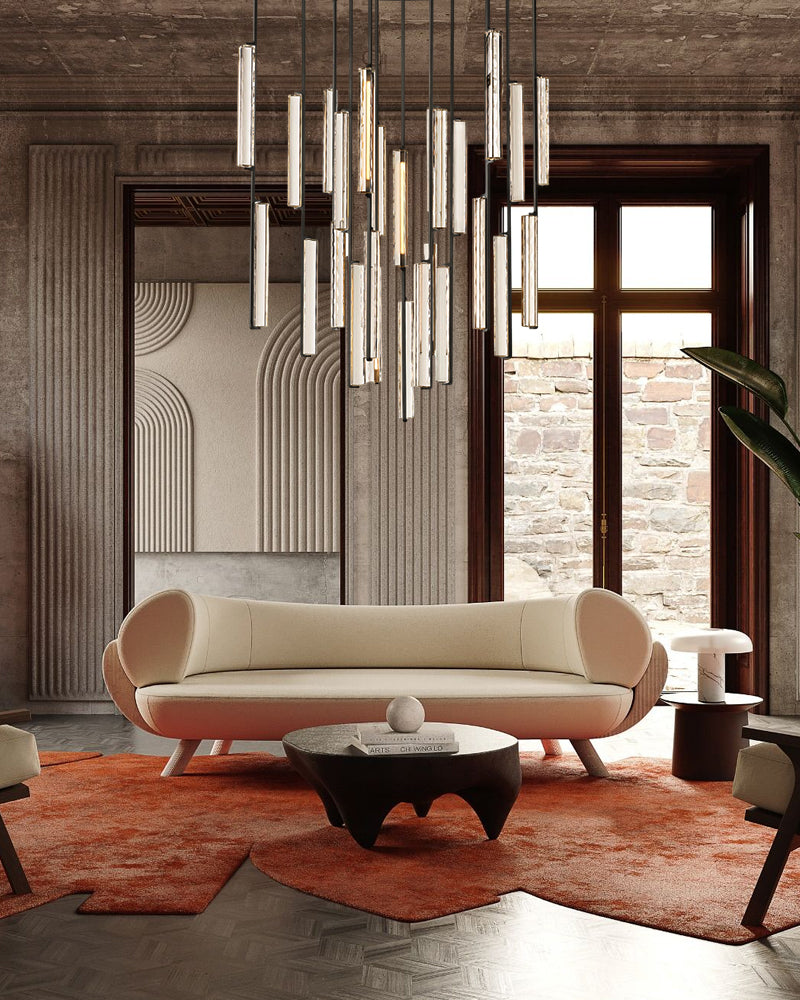 Audubon Crystal On Vertical Brass/Black Drops Linear Chandelier Collection
