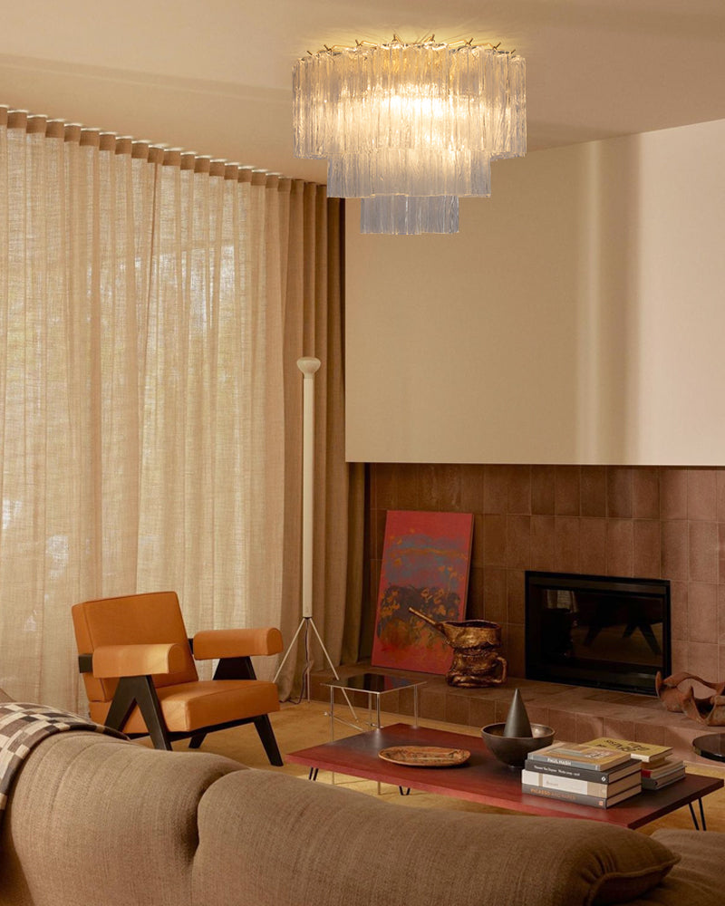 Hand-blown 18 Glass Tubes Modern Minimalist Flush Mount Ceiing Lamp Over Dining Table Modern Ceiling lamp