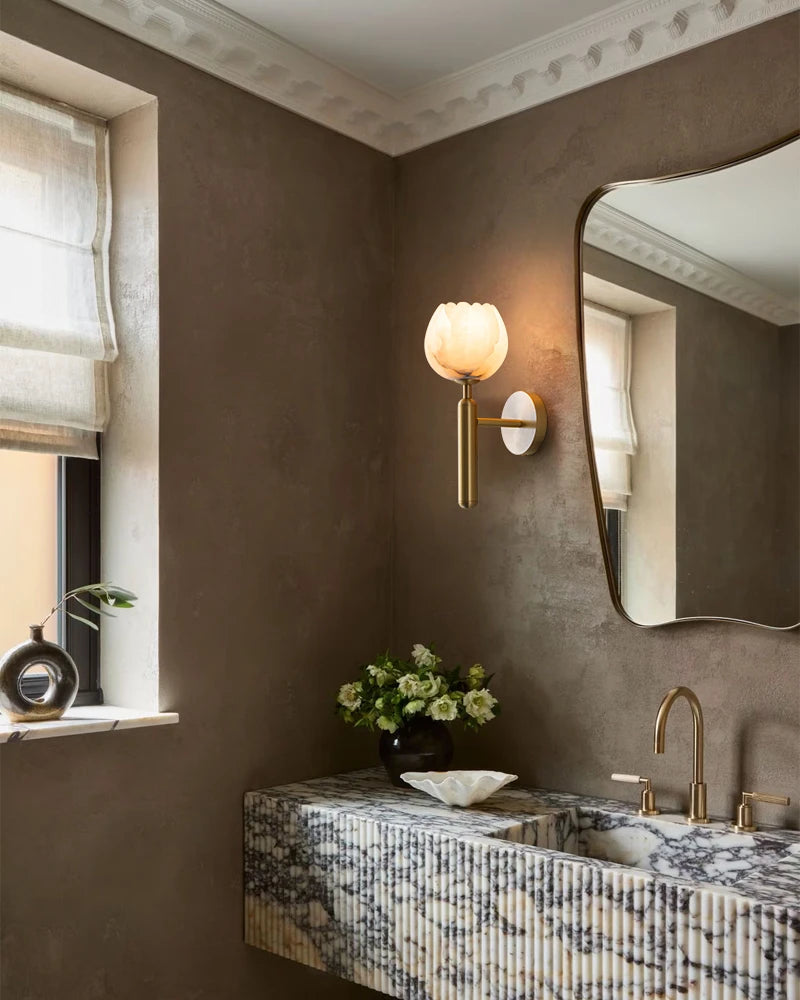 Lightstory Series Modern Alabaster Marble Pendant Lighting | 3/5/7/9 Lights Petal Bud with Gold or Black accents for Dining Room,Hotels American chandelier