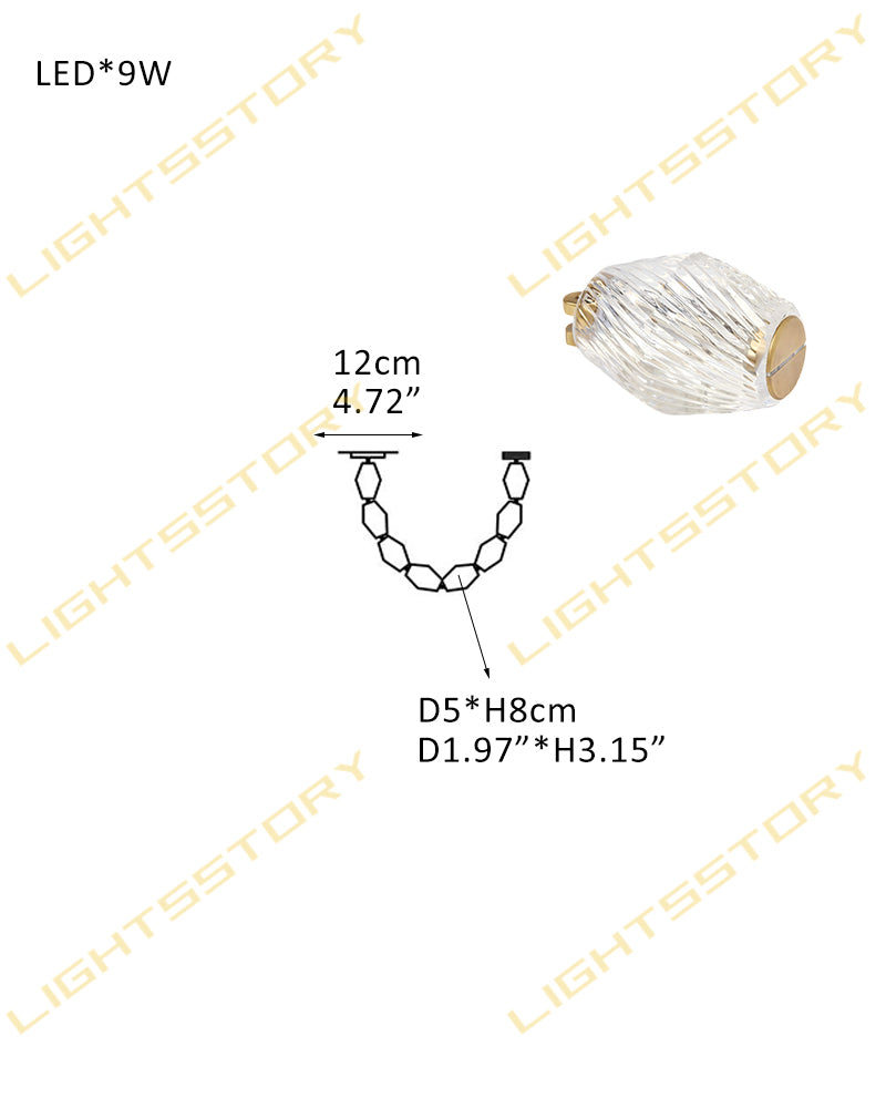 Clairval Glass Bead Rope Hanging Pendant Light - Clear Glass, Lux gold Trim - Lobby, Living Rooms & High Ceilings