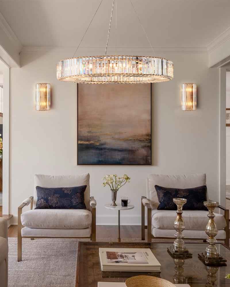 LightsStory K9 Crystal Cylinder Wall Light - Geometric Wall Sconce