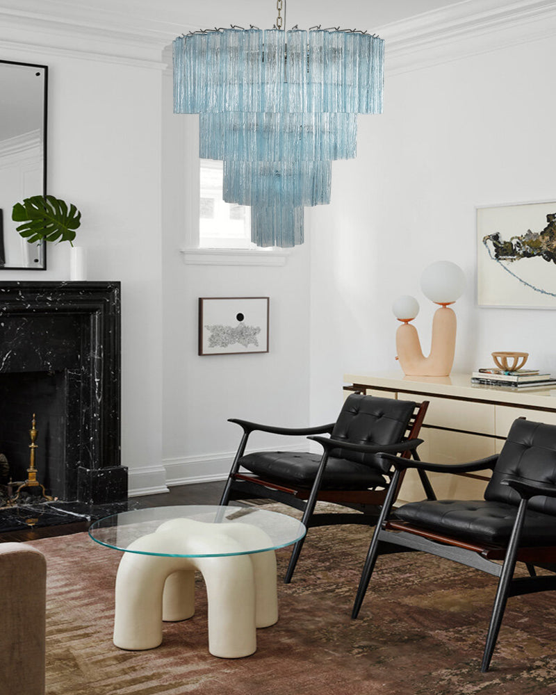 blus glass chandelier shades