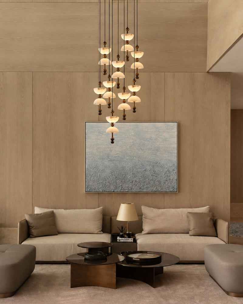 LightsStory Alabaster Bowl  Cluster Pendant Light - 1 to 9 Lights (Copy)