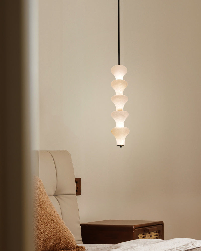Modern Sculptural Alabaster Pendant Light with 5 Light Cluster Design for Kitchen Island Modern Pendant lamp