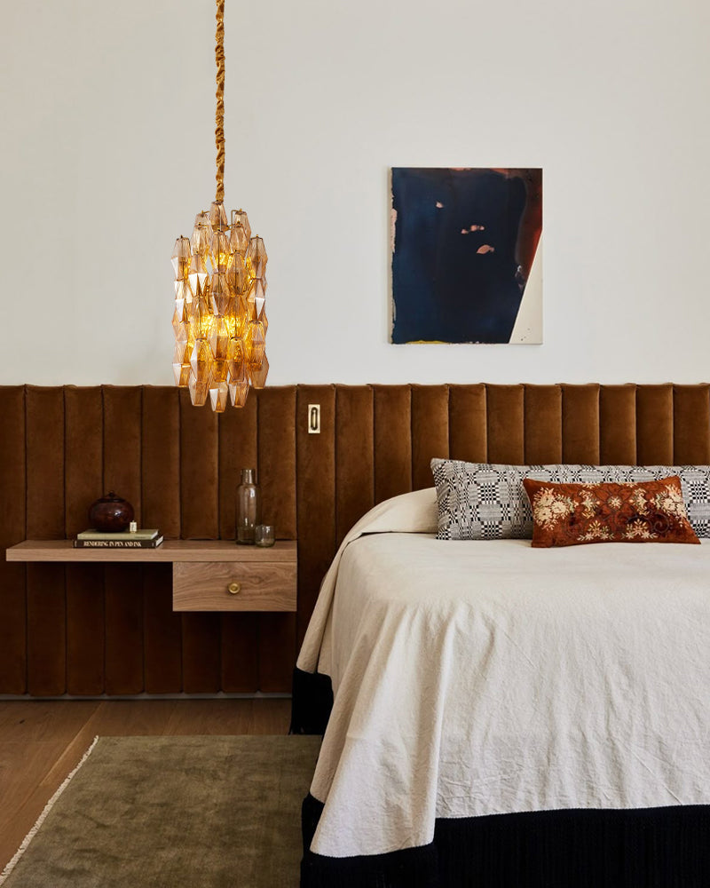 6 lights Hand-blown Murano Colorful Glass Interior Small Pendant Lights Wide 12" Height 24" Modern Pendant lamp