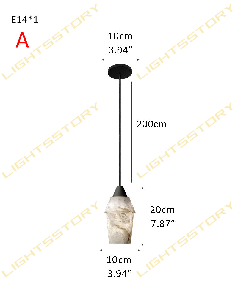 LightsStory Ethereal Marble Round Pendant Light - Artisanal Black