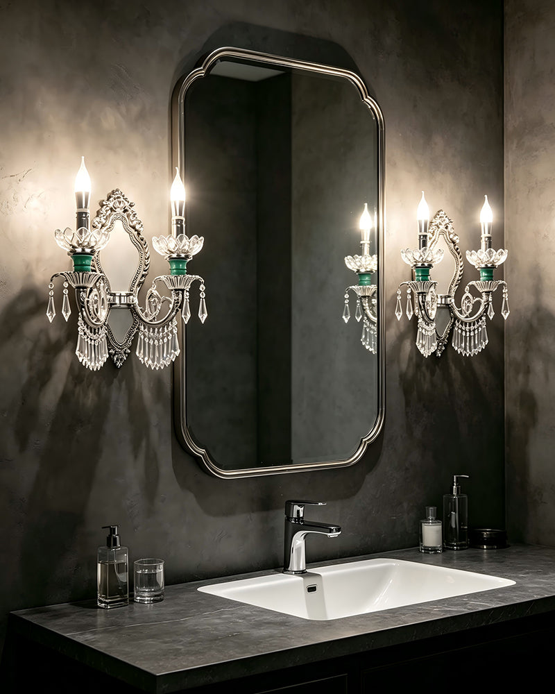 K9 Crystal Multi-Tiered Cascade Wall Light- Artistic Statement Lighting - High Ceiling Lobby, Stairwells and Living Rooms