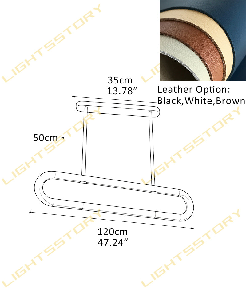 Alabaster Oval Pill Leather Strap Pendant Light - Natural Spanish Alabaster Halo, Organic Leather Trim - Kitchens, Dining & Living Rooms