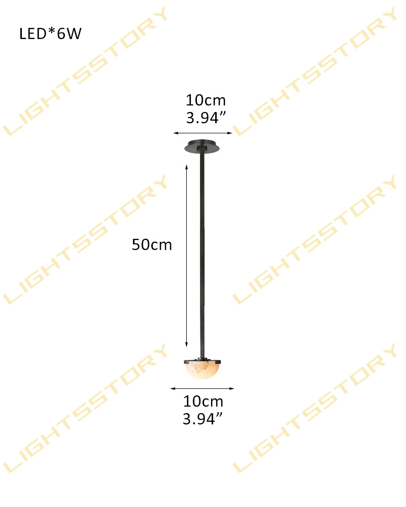 Pedra Two-Tier Chandelier in Antique Burnished Brass/Black Metal with Alabaster Shade 1 light-D10*H50CM D3.94"*H19.69" Black American chandelier