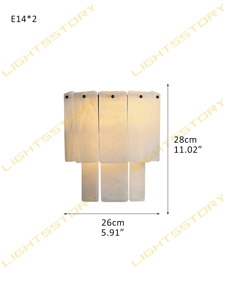 LightsStory Alabaster Square Wall Sconce - Statement Heritage Brass - LightsStory Chandeliers & Crystal Lighting - USA