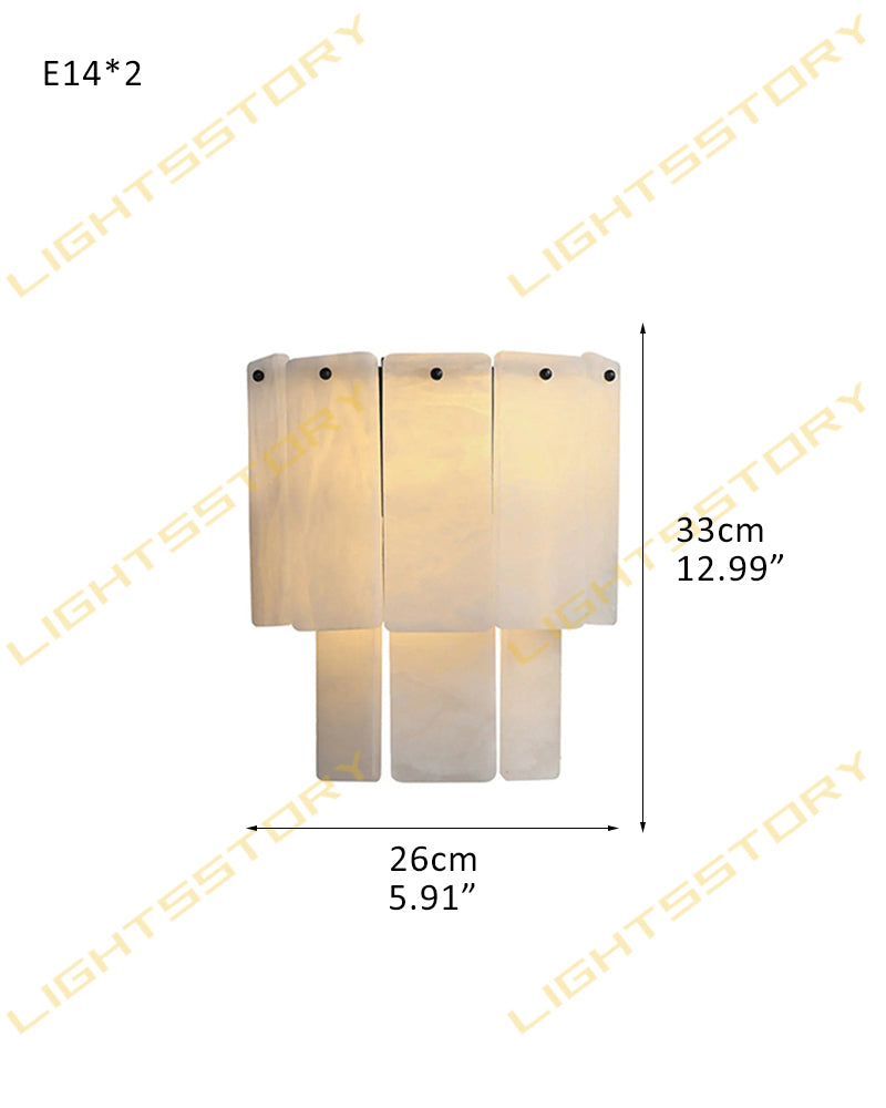 LightsStory Alabaster Square Wall Sconce - Statement Heritage Brass - LightsStory Chandeliers & Crystal Lighting - USA