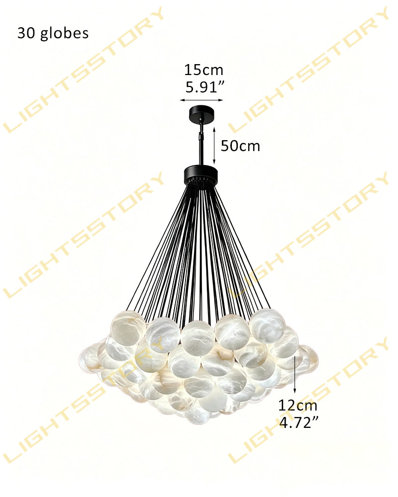 LightsStory Ethereal Alabaster Globe Cluster Pendant Light - Large