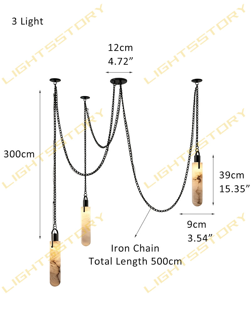 Linear Alabaster Cluster Pendant Light - Natural Spanish Alabaster, Matte Brass & Black Trim - Luxury Home Interior Lighting
