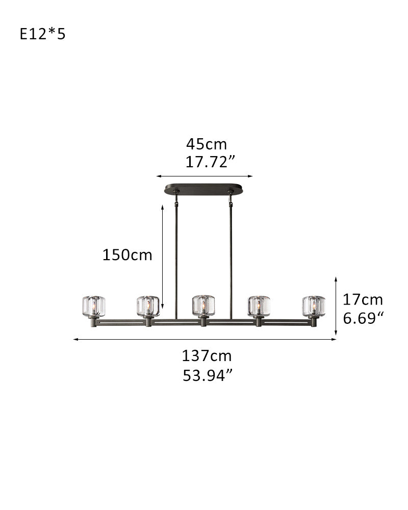 5/10 Light Farmhouse Wagon Wheel Demarat Linear Crystal Chandelier for dining table