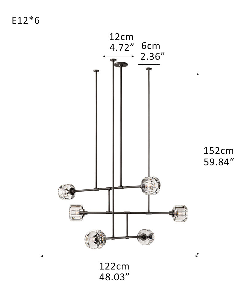 5/10 Light Farmhouse Wagon Wheel Demarat Linear Crystal Chandelier for dining table