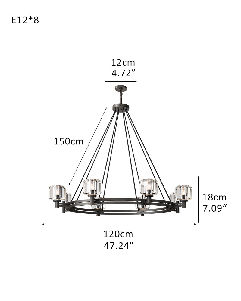 Luxury Large Crystal Chandeliers Round Brass Bronze Light Fixture for Living Room Decoration Lamparas