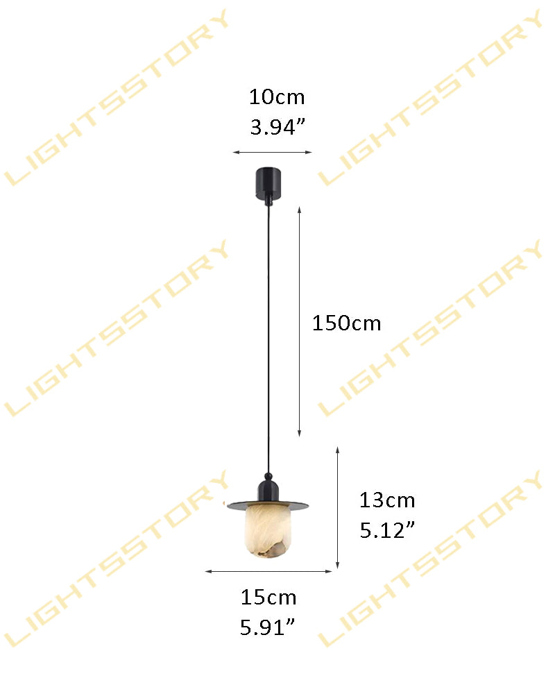 Alabaster Geometric Tiered Bell Lantern Cluster Pendant Light - Natural Spanish Alabaster Bells, Serene Black Trim - Kitchens, Dining & Living Rooms