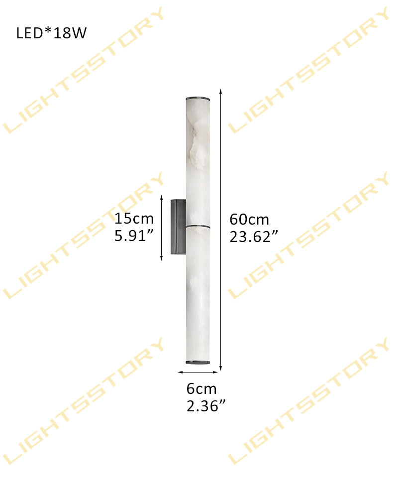 Cora Alabaster Halo Capsule Double Wall Sconce Light - Natural Spanish Alabaster, Lux Gold Trim - Hallways, Bedrooms & Bathrooms