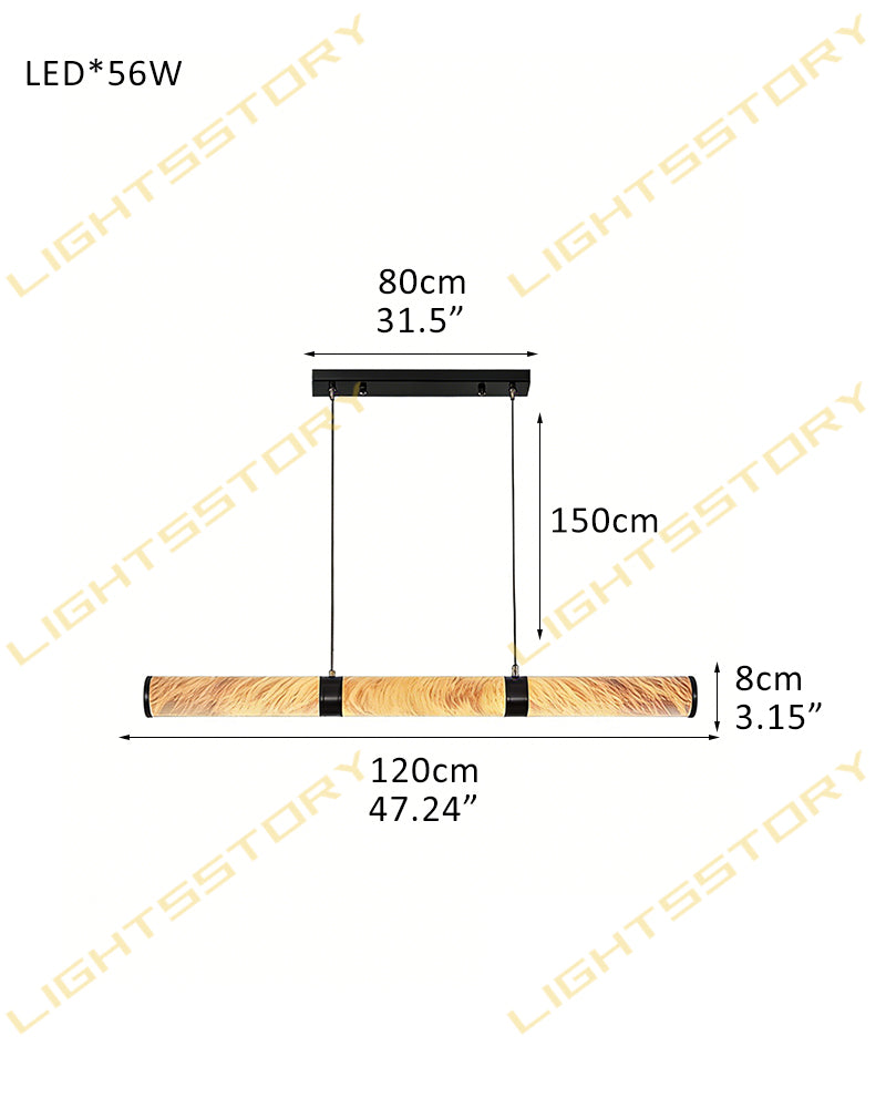 Minimalist Linear Cylinder Alabaster Ceiling Pendant Lamp & Wall Scoces Collections L120*H8CM L47.29"*H3.15" White + Black Vintage Simple Hanging Lamp