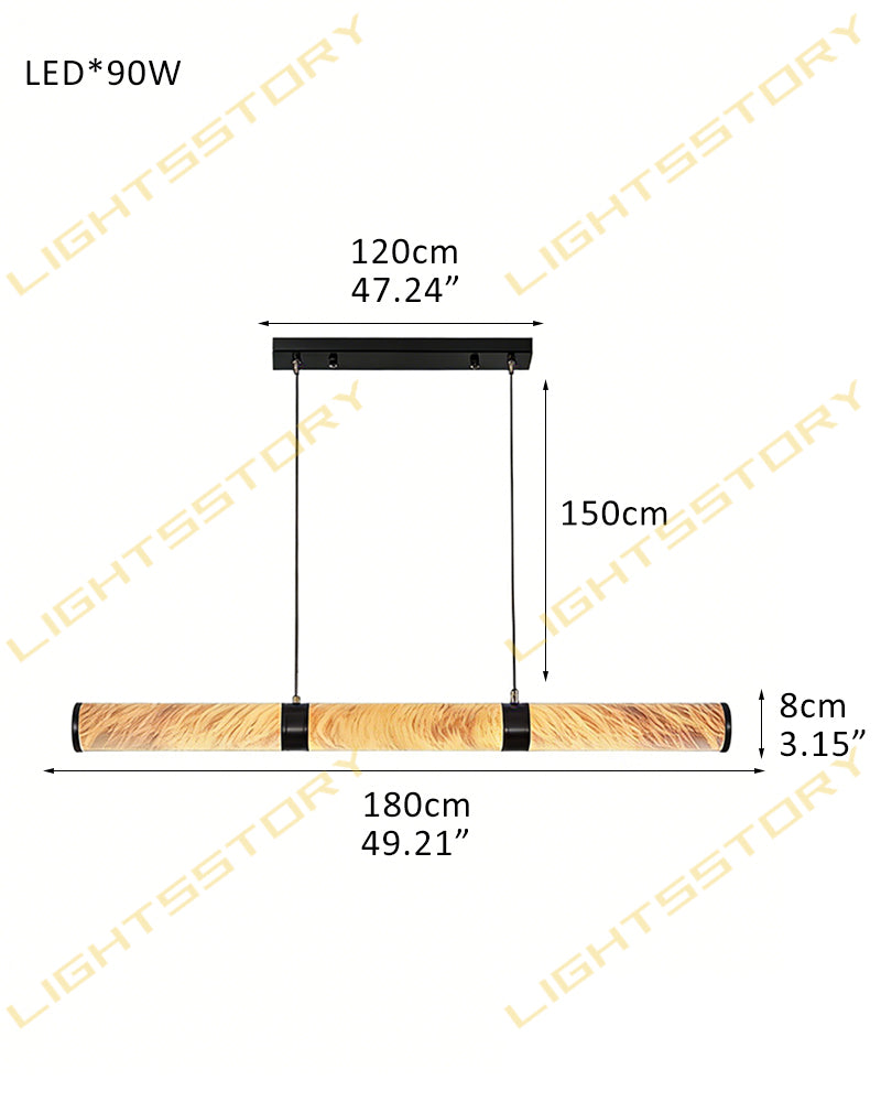 Minimalist Linear Cylinder Alabaster Ceiling Pendant Lamp & Wall Scoces Collections L180*H8CM L70.87"*H3.15" White + Black Vintage Simple Hanging Lamp