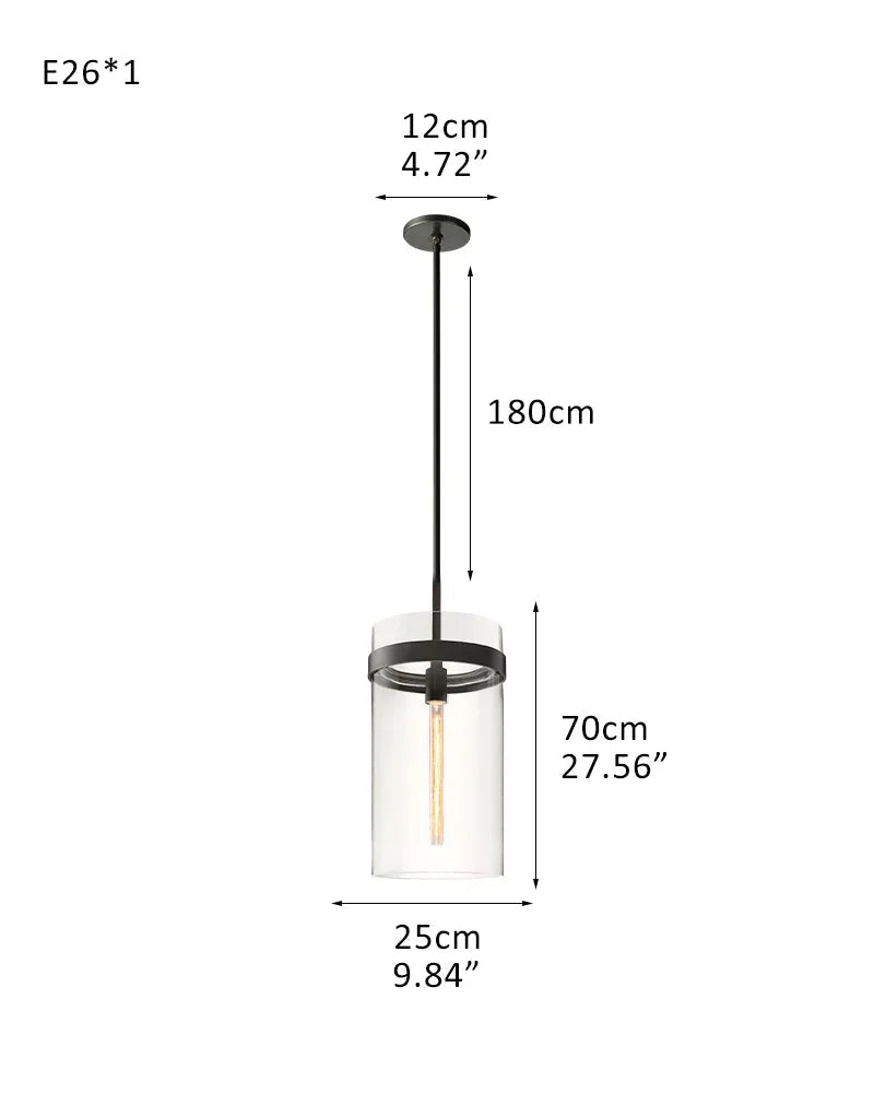 LightsStory Series Geometric Chandelier | Round Wheel Premium hand-blown glass and solid brass construction, Black Stainless finish for Dining Rooms and Living Areas 1-light-D25*H70CM D9.84"*H27.56"-Pendant Black American chandelier