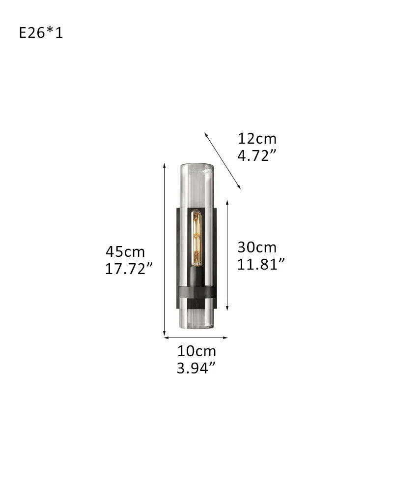 LightsStory Series Geometric Chandelier | Round Wheel Premium hand-blown glass and solid brass construction, Black Stainless finish for Dining Rooms and Living Areas 1-light-W10*D12*H45CM W3.94"*D4.72*H17.72"-Sconce Black American chandelier