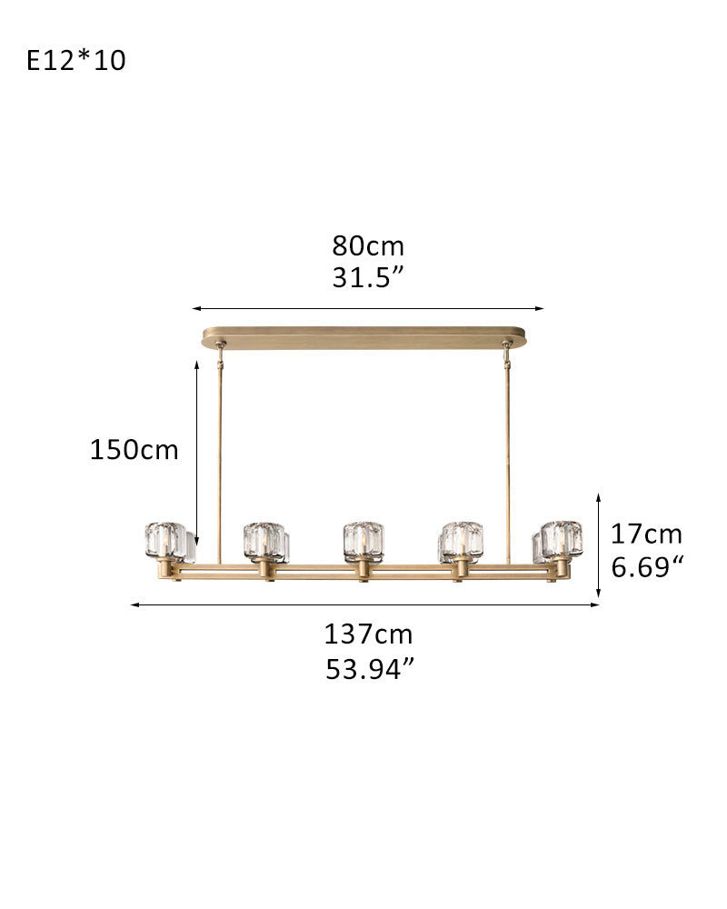 5/10 Light Farmhouse Wagon Wheel Demarat Linear Crystal Chandelier for dining table