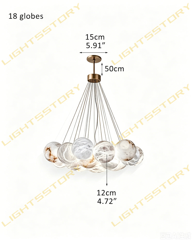 LightsStory Ethereal Alabaster Globe Cluster Pendant Light - Large