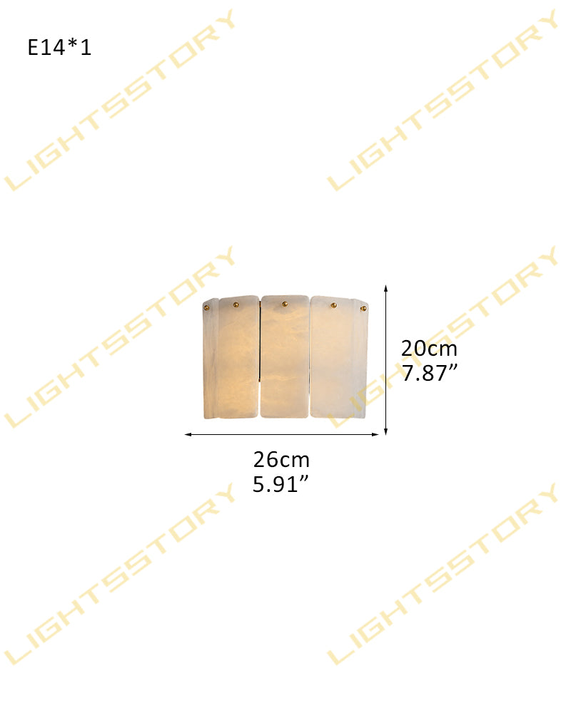 LightsStory Alabaster Square Wall Sconce - Statement Heritage Brass - LightsStory Chandeliers & Crystal Lighting - USA