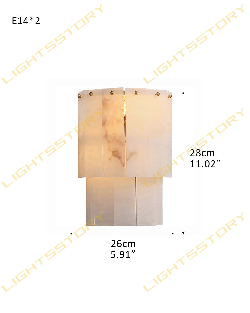 LightsStory Alabaster Square Wall Sconce - Statement Heritage Brass - LightsStory Chandeliers & Crystal Lighting - USA